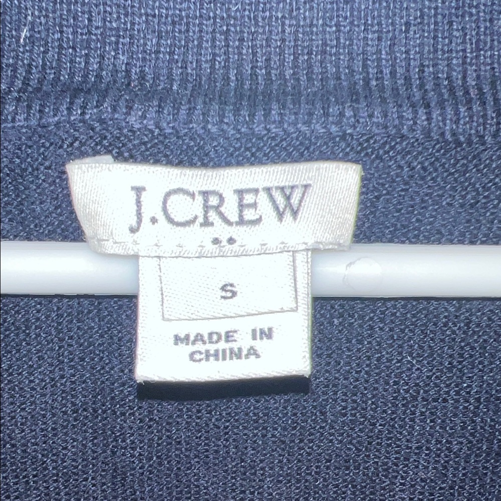 J. Crew Dark Blue Short Sleeve Top with Tie - Picture 4 of 8